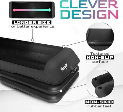 Yes4All Multi-Functional Aerobic Step Platform Adapter/Versatile Stepper Platform With Pilate Bar And Resistance Band
