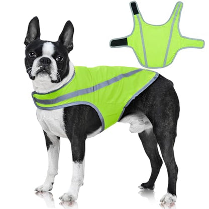 FUAMEY Dog Reflective Vest for Medium Dogs,Dog Hunting Vest High-Visibility - color: Green, size: Medium