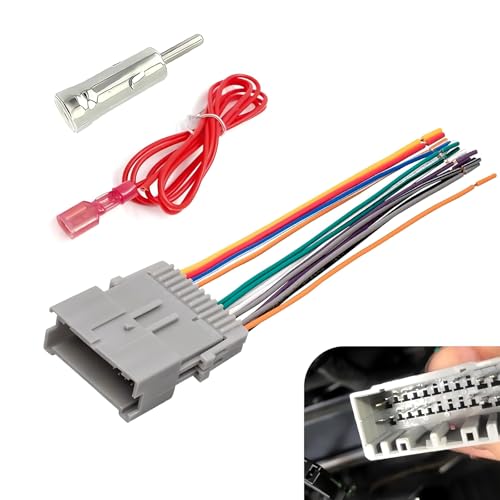 WZP Car Audio Wiring Harness, Radio Adapter Wiring Harness Kit with Antenna Adapter Connector, Compatible with Chevy Hummer Buick Suzuki (Multicolored)