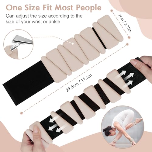 Wrist Weights for Women, Adjustable Ankle Weights Silicone Bracelet Weights Arm Leg Weights for Women Men Ankle Weights for Yoga Running Swimming Pilates Gym Set of 2