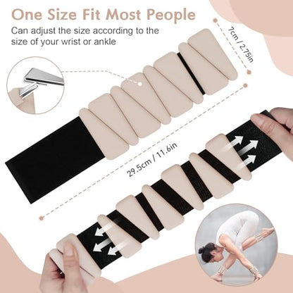 Wrist Weights for Women, Adjustable Ankle Weights Silicone Bracelet Weights Arm Leg Weights for Women Men Ankle Weights for Yoga Running Swimming Pilates Gym Set of 2