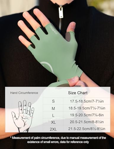 INBIKE Cycling Gloves for Men Women, Breathable Bike Gloves Lightweight Half Finger Biking Glove Mountain Road Bicycle - color: Green, size: XX-Large