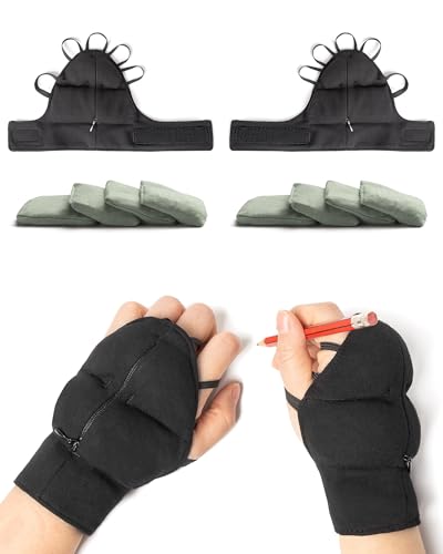 Weighted Gloves for Tremors-Adjustable Hand Gloves Stability Aid for Parkinson's Hand Tremors, Enhanced Grip & Writing Support for Elderly - size: Set Medium