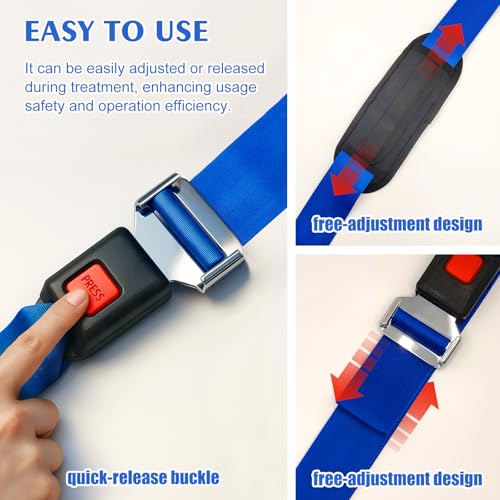 Mobilization Belt with Adjustable Thick Cushioning Pad – Advanced Mobilization Belt for Physical Therapy, a Manual Therapy Aid Designed for Physiotherapists in Rehabilitation, Stretching, and Mobilization Exercises, Blue