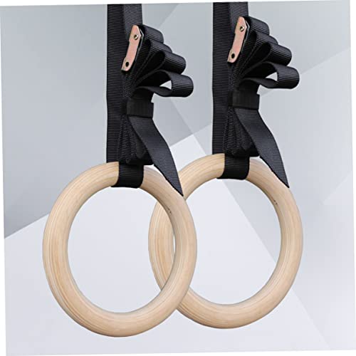 BESPORTBLE Pair Gymnastic Rings Fitness Ring Exercise Rings Workout Rings aldult Stretch Ring Bamboo Child - color: Multi