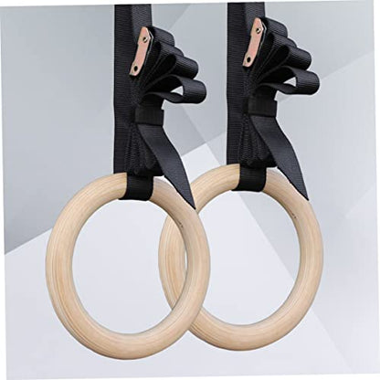 BESPORTBLE Pair Gymnastic Rings Fitness Ring Exercise Rings Workout Rings aldult Stretch Ring Bamboo Child - color: Multi