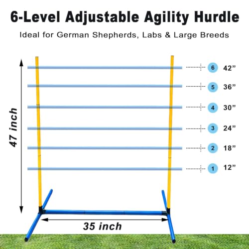 Heavy Duty Adjustable Dog Agility Hurdles for Medium & XL Dogs - color: SLV-Hurdle 35in-2