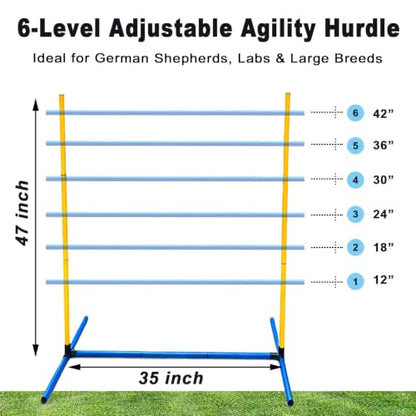 Heavy Duty Adjustable Dog Agility Hurdles for Medium & XL Dogs - color: SLV-Hurdle 35in-2