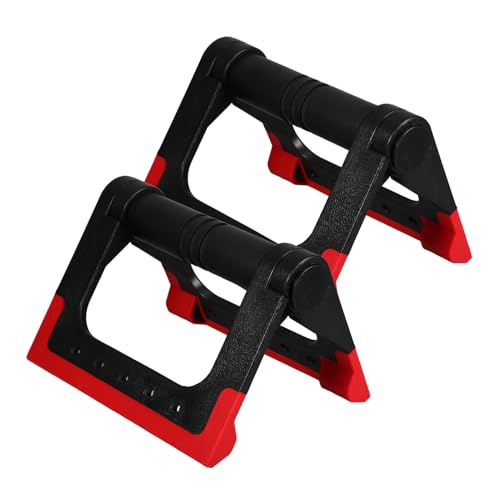Pair of Push-up Bars for Strength Training Home Gym Exercise Floor Workouts Fitness Equipment (red)