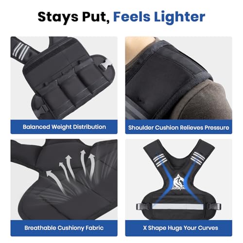 LIONSCOOL Adjustable Weighted Vest for Men and Women - size: 20-32LB