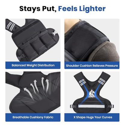 LIONSCOOL Adjustable Weighted Vest for Men and Women - size: 20-32LB