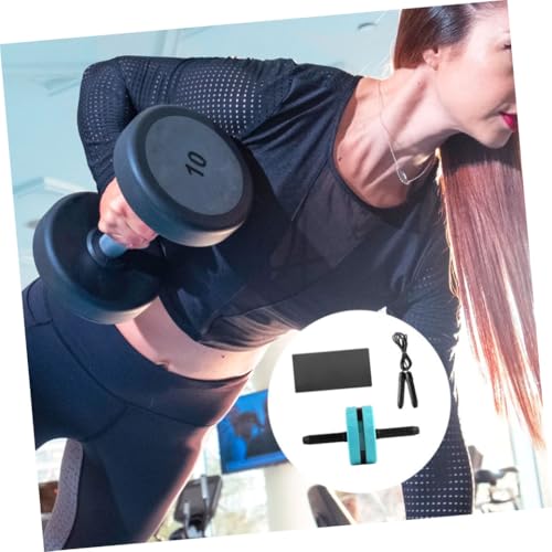 STOBAZA Ab Roller Wheel with Knee Pad and Jump Rope for Home Workout Wide Stable Mute Design Core Strength Trainer for Men and Beginners Exercise Roller for Balanced Abdominal Fitness