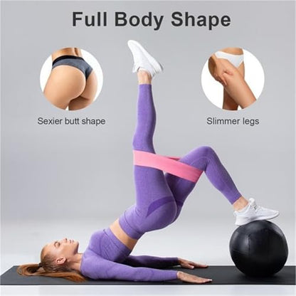 Fabric Resistance Bands, Exercise Bands&Booty Bands for Working Out with Non-Slip & Snap-Proof Design - Yoga, Pilates, Rehab & Home Fitness for Legs, Butt, Women & Men (Starter Set)