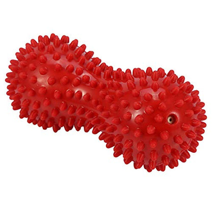 Agatige Double Peanut Massage Lacrosse Ball, Spiky Therapy Ball for Leg Back Shoulder Muscle Release Relief Deep Tissue Massage Yoga Ball for Yoga, Pilates, Tennis(#1 Red)