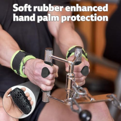 Rubber Gym Grips for Weights Training, Ergonomic Workout Grip for Weight Lifting Men Women Hand Protector Gym Gloves, Weight Lifting Grips for Bodybuilding, Deadlifts