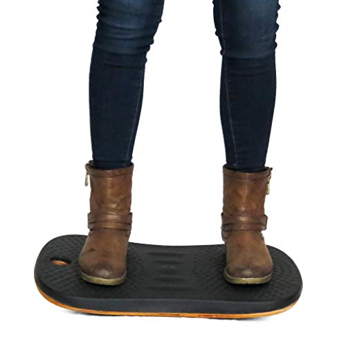 Balance Board for Standing Desks | Bentwood Frame with Comfortable Padding makes the perfect Anti Fatigue Mat or Floor Comfort Mat at your Stand Up Desk (Black, 20" Wide)
