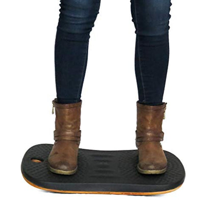 Balance Board for Standing Desks | Bentwood Frame with Comfortable Padding makes the perfect Anti Fatigue Mat or Floor Comfort Mat at your Stand Up Desk (Black, 20" Wide)
