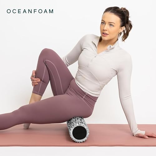Soft Tidal Roller (Black Marbled) - Low Density Foam Roller for Physical Therapy, Back Pain, Excercise & Stretching - Wave Textured - Yoga, Athletics, & Wellness - Full Size, 20" x 5" - color: Black Marbled