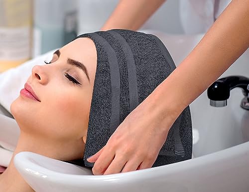 Utopia Towels Cotton Bleach Proof Salon Towel 16 by 27 inches, Bleach Safe 100% Cotton Hand Towel for Gym, 12 Pack, Dark Grey - color: Dark Grey, size: 12 Pack