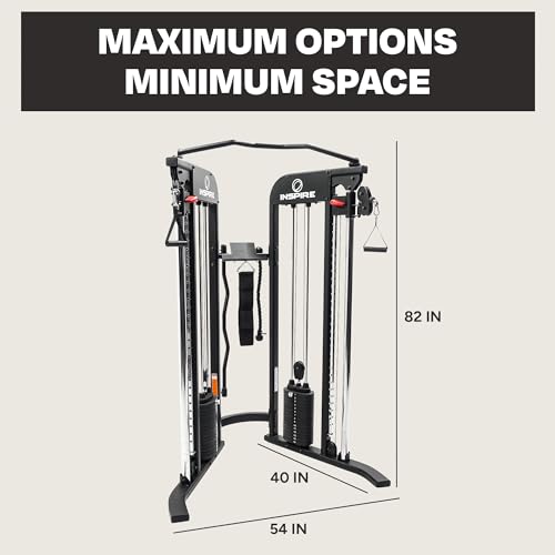 Inspire Fitness FTX Functional Trainer - Compact at Home Workout Machine with Accessories - Space Saving Design - Home Gym Cable Machine and Two 165 lb Weight Stacks - style: Inspire FTX (no bench)