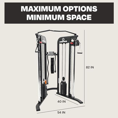 Inspire Fitness FTX Functional Trainer - Compact at Home Workout Machine with Accessories - Space Saving Design - Home Gym Cable Machine and Two 165 lb Weight Stacks - style: Inspire FTX (no bench)