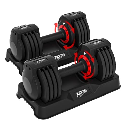 Adjustable Dumbbell Set of 2, 50/100/110lbs Free Weights Dumbbell Set - size: 25LBS Pair - B
