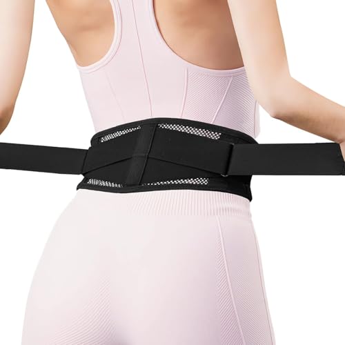 Slim & Narrow Back Brace for Lower Back Pain Women and Men, Lightweight & Thin Back Support Belt for Sciatica, Herniated Disc Relief, Breathable Lumbar Support Belt with Dual Adjustable Compression-XS