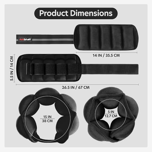 AmStaff Fitness Adjustable Ankle Weights 1 Pair 2 4 6 8 10 Lbs Leg Weight Straps for Strength Training, Walking, Jogging, Running, and Fitness Workouts – 1-5 lbs Each Ankle, 10 lbs Pair Set