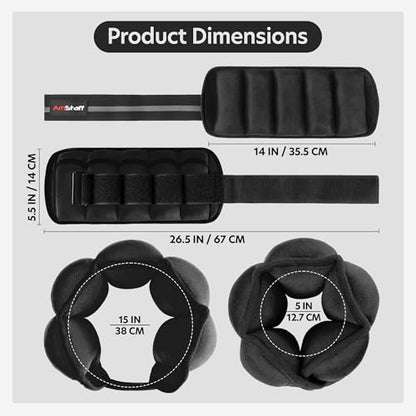 AmStaff Fitness Adjustable Ankle Weights 1 Pair 2 4 6 8 10 Lbs Leg Weight Straps for Strength Training, Walking, Jogging, Running, and Fitness Workouts – 1-5 lbs Each Ankle, 10 lbs Pair Set