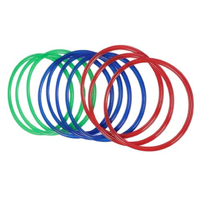 Ring Toss Game, 11in Plastic Rings for Focus Balance and Hand Foot Coordination, Obstacle Course Agility Rings with 10 Connectors for Kids Indoor Outdoor Playground