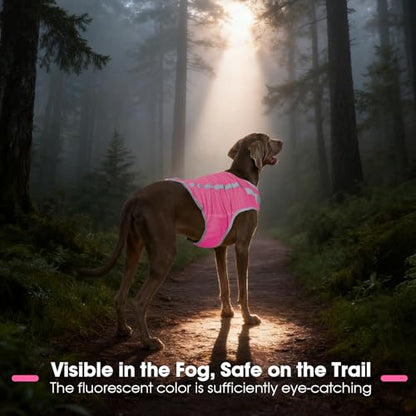 FUAMEY Dog Hunting Vest High Vis Dog Vest for Medium Dogs Safety Reflective - color: Pink, size: Medium
