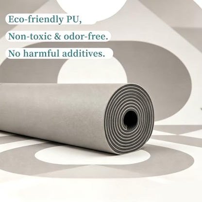 U&M Professional Non Slip PU Yoga Mat with Carrying Strap & Alignment Line, 72"x27" Extra Wide 0.2" Thick Exercise Mat for Home Gym | Sweatproof High Density | Anti-tear | Textured Surface | Natural Rubber Bottom Workout Mat for Women & Men Yoga Pilates F