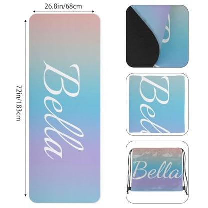 Custom Name Yoga Mat,Personalized Travel Yoga Exercise Mat,Non Slip,Perfect for Kids & Adults,Gradient Color D Series - color: Style 24