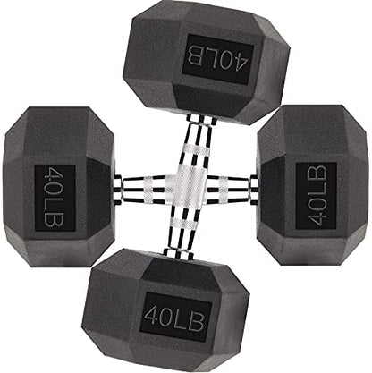 Hex Dumbbells 40 LB Pair Exercise & Fitness Weights Dumbbell For Men & Women 40 Pound Free Weights Set
