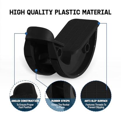 Yes4All Foot Rocker, Effective Calf Stretching and Foot Massager Stretcher for Plantar Fasciitis Relief, Improved Flexibility, Ergonomic Design for Home Exercise - color: B. Black - Single