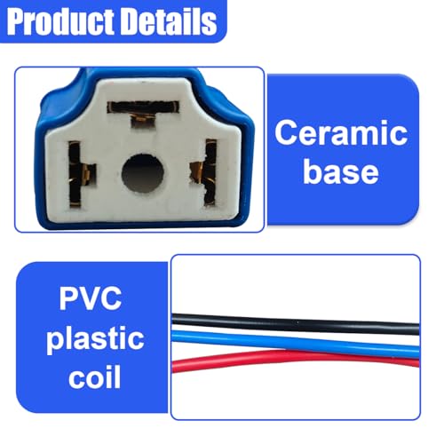 YoRise H4 HB2 9003 Car Wiring Harness Headlight Connector Plug, 16AWG Ceramic Socket Connector, Heavy Duty Car Wiring Harness Replacement for Fog Lights, Headlights, H4 Relay Harnesses (2PCS)