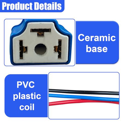YoRise H4 HB2 9003 Car Wiring Harness Headlight Connector Plug, 16AWG Ceramic Socket Connector, Heavy Duty Car Wiring Harness Replacement for Fog Lights, Headlights, H4 Relay Harnesses (2PCS)