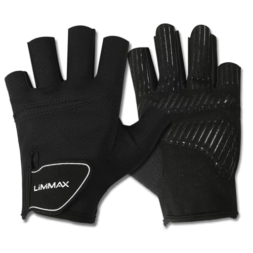 LiMiMAX Workout Gloves for Women & Men, Breathable Half Finger Gym Gloves with Non-Slip Padded Palm, Lightweight Fitness Gloves for Weight Lifting, Cycling, Crossfit, Training, Pink - color: Black, size: X-Large