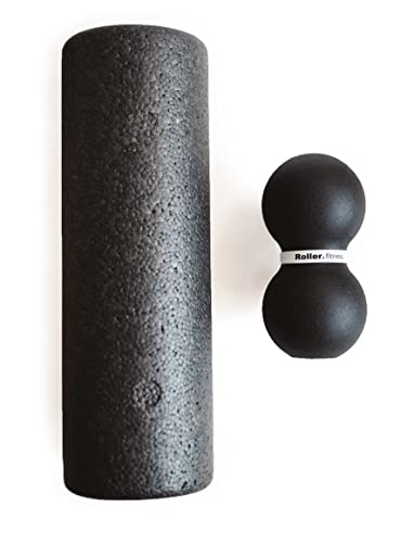 Infinity Roller, Peanut Foam Roller, Large 8-Inch Double Massage Ball Exercise Roller (Black - Firm)