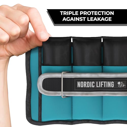 Adjustable Ankle Weights for Women & Men – 1 Pair (2–10 lbs) Wrist, Arm & Leg Weights for Gym, Yoga & Home Workouts – Secure Fit Strap Design – Durable Fitness Training Equipment - color: Ocean Blue
