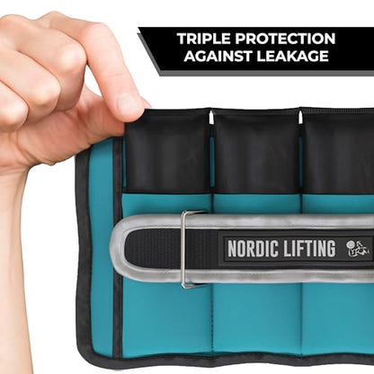 Adjustable Ankle Weights for Women & Men – 1 Pair (2–10 lbs) Wrist, Arm & Leg Weights for Gym, Yoga & Home Workouts – Secure Fit Strap Design – Durable Fitness Training Equipment - color: Ocean Blue