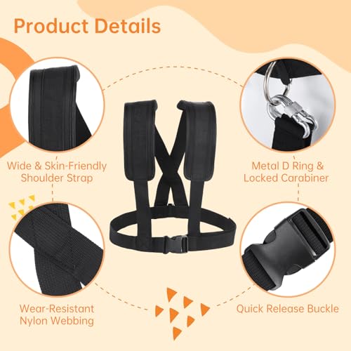 Adjustable Padded Shoulder Strap, Tire Pulling Harness Fitness Trainer, Physical Football Running Resistance Rope Kit, Sled Harness for Workout Assistance Equipment, 4 Pcs