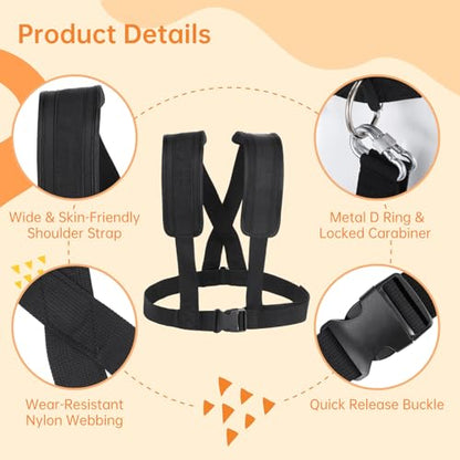 Adjustable Padded Shoulder Strap, Tire Pulling Harness Fitness Trainer, Physical Football Running Resistance Rope Kit, Sled Harness for Workout Assistance Equipment, 4 Pcs