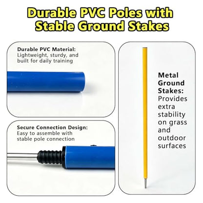6-Pack Dog Agility Weave Poles with Stakes for Backyard Training - color: SLV-weave 6