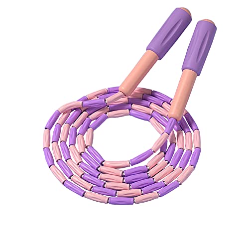 Beaded Jump Rope 1 Pack/2 Pack, ACEONE Segmented Skipping Rope for Kids Adults, Adjustable Tangle-Free Toddler Jumping Rope for Fitness Exercise Training - color: Purple