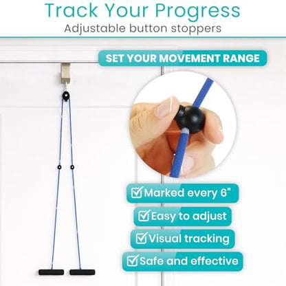 Vive Shoulder Pulley for Physical Therapy - Rotator Cuff Pain Pulley System - Over Door Rehab Exerciser - with Durable Metal Pulley & Comfortable Padded Handles - size: Metal Door Anchor