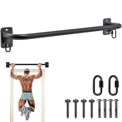 SELEWARE Heavy Duty Welded Pull Up Bar Wall/Joist/Ceiling Mount Chin Up Bar - color: A1: Black 36" Wall Mount Pull Up Bar