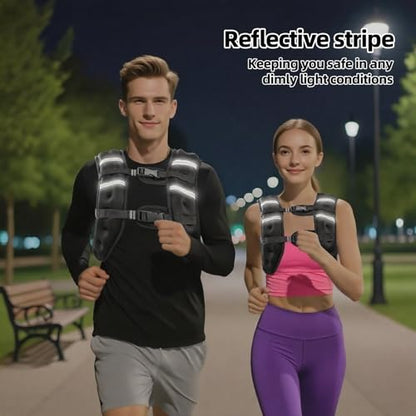 Weighted Vest for Women & Men, Adjustable 8lb/12lb/16lb/20lb – Reflective Weight Vest for Running, Walking, Strength Training, Jogging & Workout – Women’s Weighted Vests for Walking and Fitness - size: 16 LB