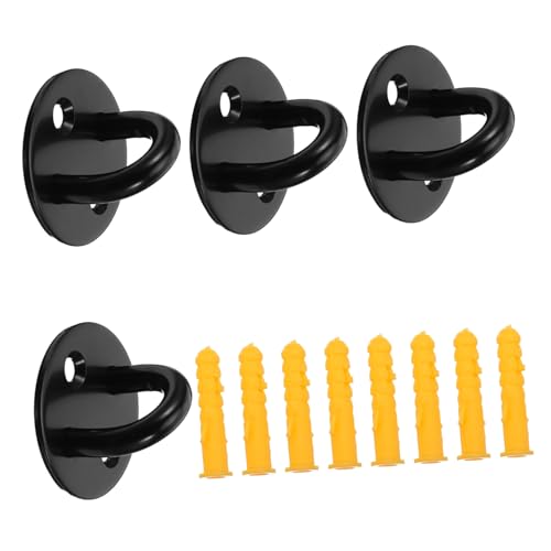 SEWACC 4pcs Stainless Steel Ceiling Hooks for Wall and Ceiling Mount, Heavy Duty Anchor Hooks with Versatile Mounting Options and Weatherproof Durability, for Home Gym, Yoga Strap,