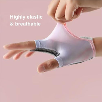 Breathable Weight Lifting Gloves& Weight Lifting Grips, Gloves - Fingerless with Full Palm Protection & Grip & Shock Absorption for Women & Men's Fitness Training（2PCS）